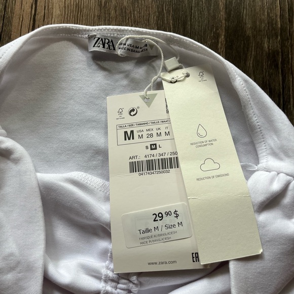 NWT Zara White Ruched Halter Bodysuit - Picture 6 of 6